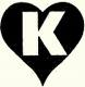 White K inside black heart