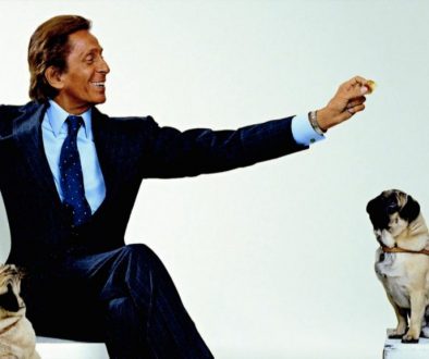 Valentino with three dogs