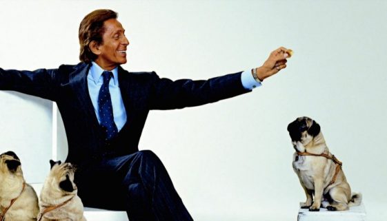 Valentino with three dogs