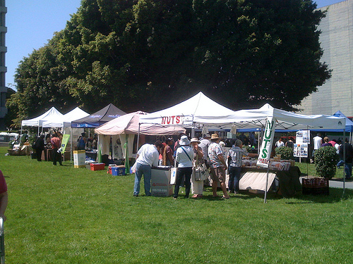 Green Lawn in front of Wilshire Center's Earth Day Event