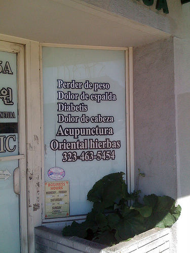 Korean Acupuncture Services Advertising in Spanish in Koreatown