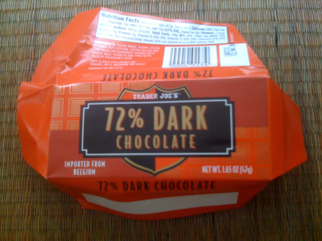 Trader Joe's 72% Dark Chocolate from Belgium