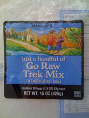 Bag of TRADER JOE'S just a handful of Go Raw Trek Mix 