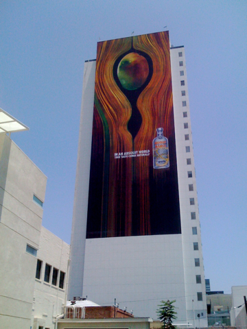 Absolut Mango Vodka ad on Wilshire Boulevard in Los Angeles