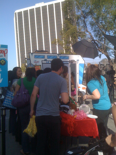 Line for Oh Snap Studios at LA Food Fest