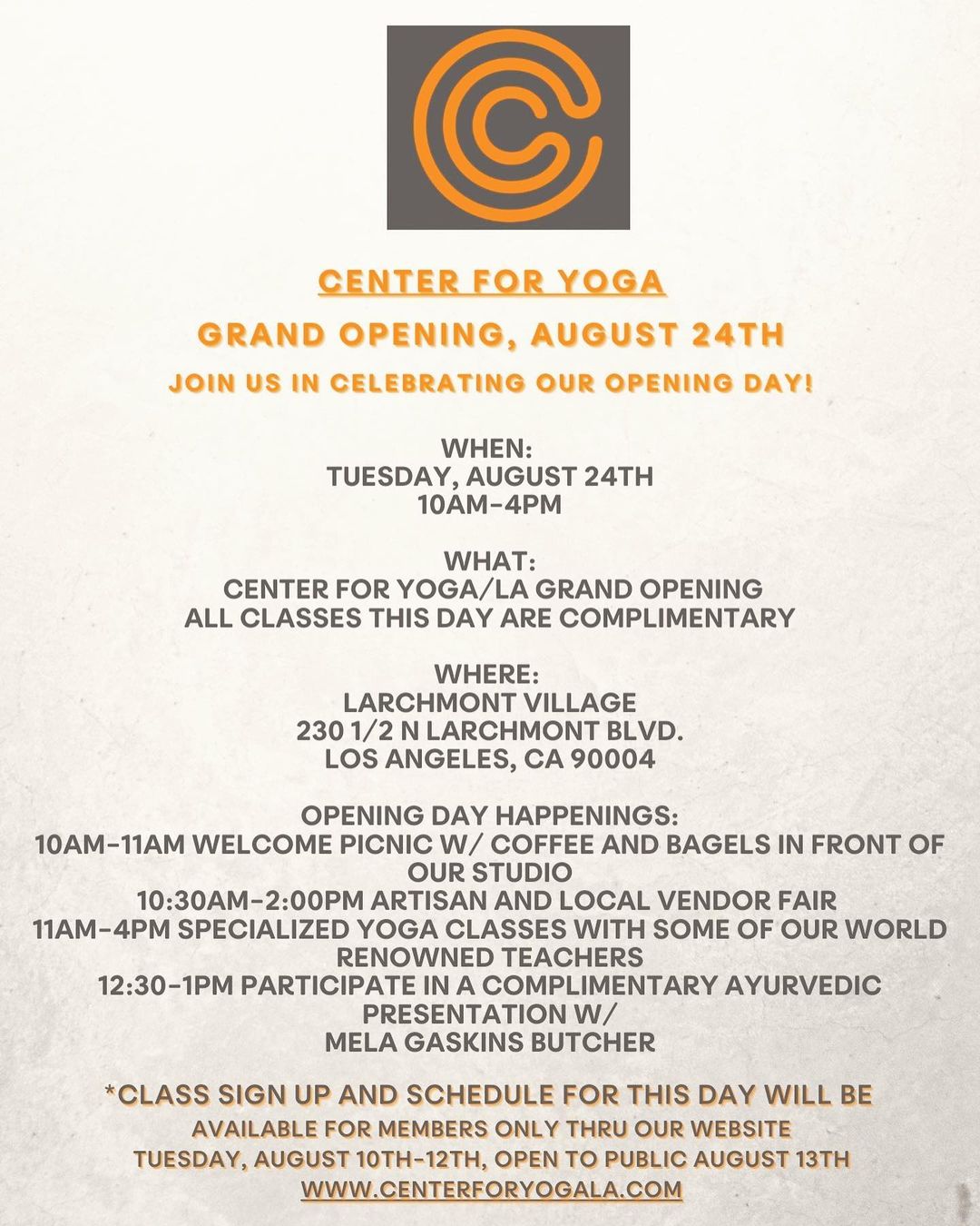 Center for Yoga grand opening